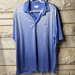 Greg Norman Polo Shirt Mens XL Extra Large Blue Golf Play Dry Shark Activewear
